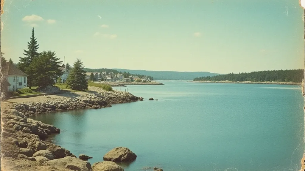 Faded postcard of Boothbay Harbor