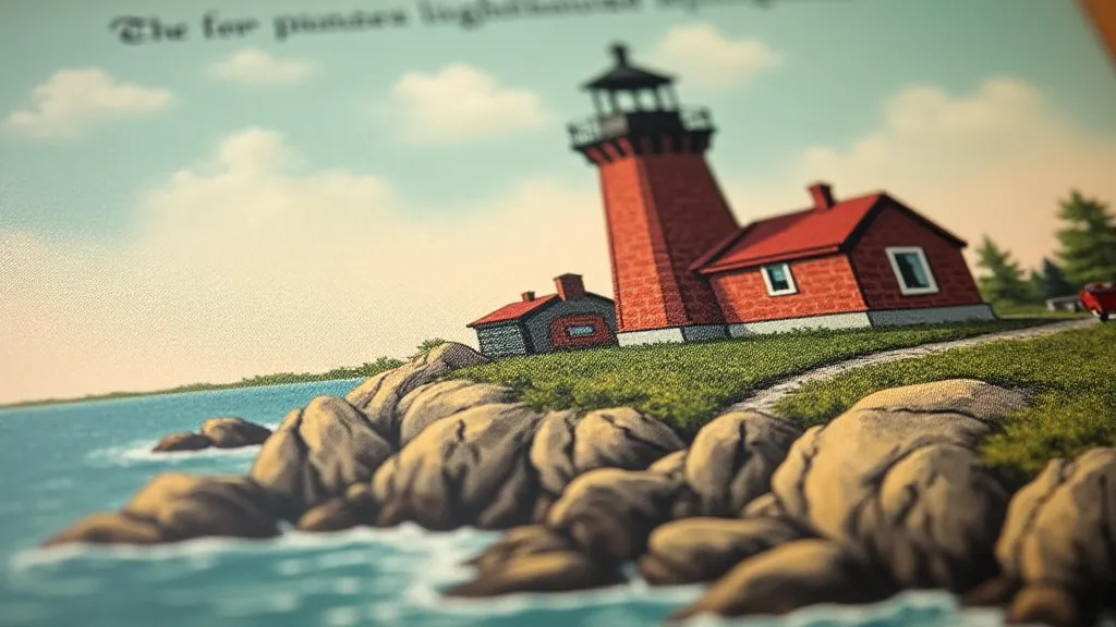 Vintage postcard of a Maine lighthouse, hand-tinted