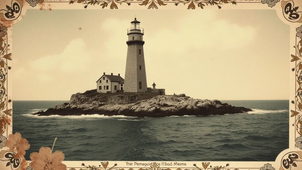Vintage postcard of Pemaquid Point Light