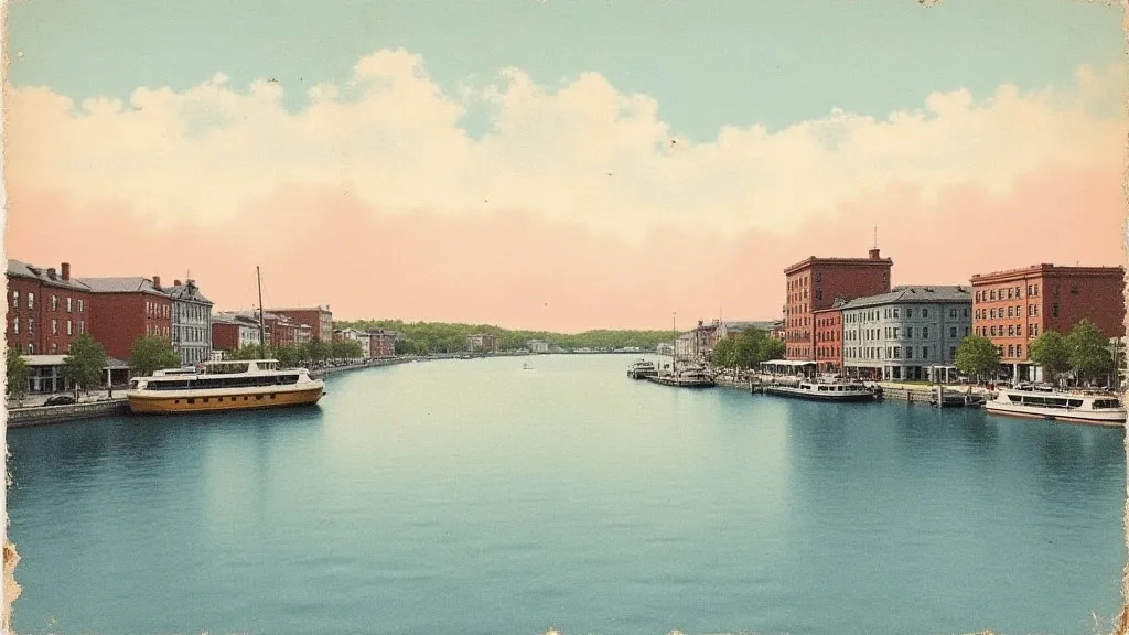 Colorized view of Portland’s waterfront, circa 1910