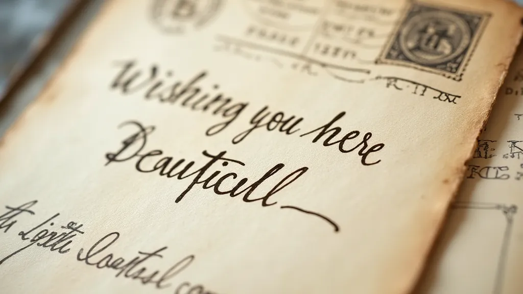 Reverse side of a vintage postcard with a handwritten message